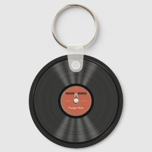 Rekord för vintagestenvinyl nyckelring