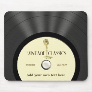 Rekord för vinyl för personligvintagemikrofon musmatta