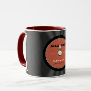 Rekord för vinyl för personligvintagesten mugg