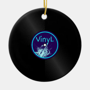 Rekord- LP-album 33 för vinyl Julgransprydnad Keramik