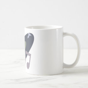 Rekord- Retro musik & noterar original- färger Kaffemugg