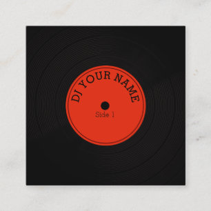 Rekordet pläterar vinylmusikal täcker fyrkantigt visitkort