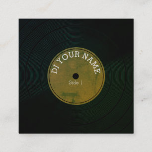 Rekordet pläterar vinylmusikal täcker fyrkantigt visitkort