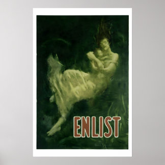 Rekrytera Fred Spear WW1 Historiskt Lusitania Affi Poster