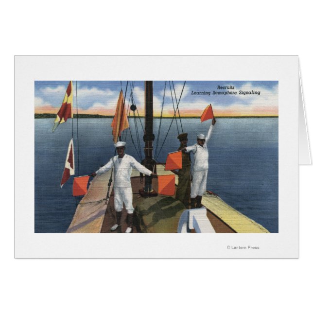 Rekrytera inlärningssemaforsignal - USA-flottan Hälsningskort (Framsidan Horizontal)