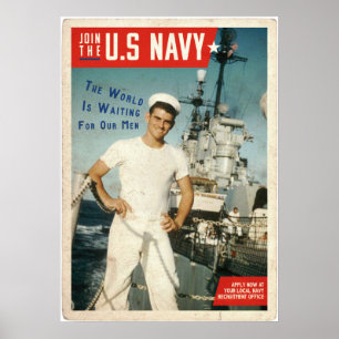 Rekrytering av vintage American Navy Poster