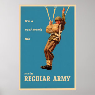 Rekryteringsaffisch för brittiska arméns fallskärm poster