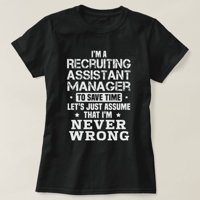 Rekryteringsassistent Manager T Shirt (Design framsida)