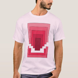 Rektangel Abstrakt i Rött T Shirt