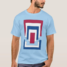 Rektangel Abstrakt i rött, vitt och blått T Shirt