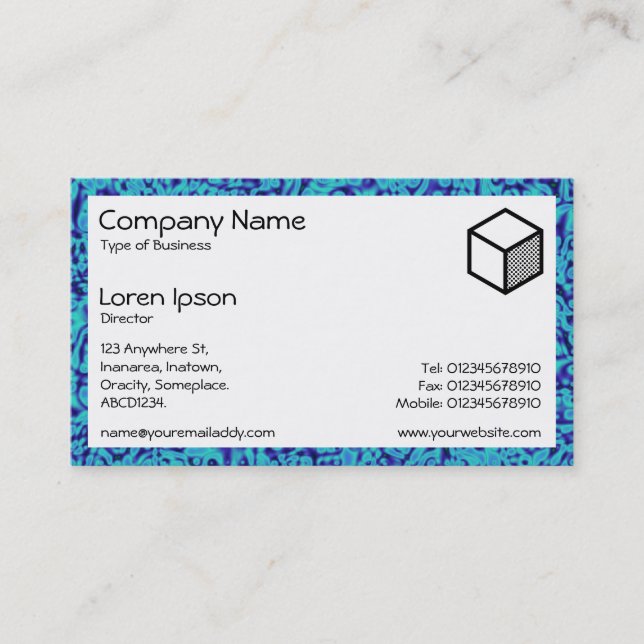 Rektangel - blå markering visitkort (Framsida)