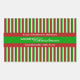 Rektangel med etikett för grönt av julkök i Rand