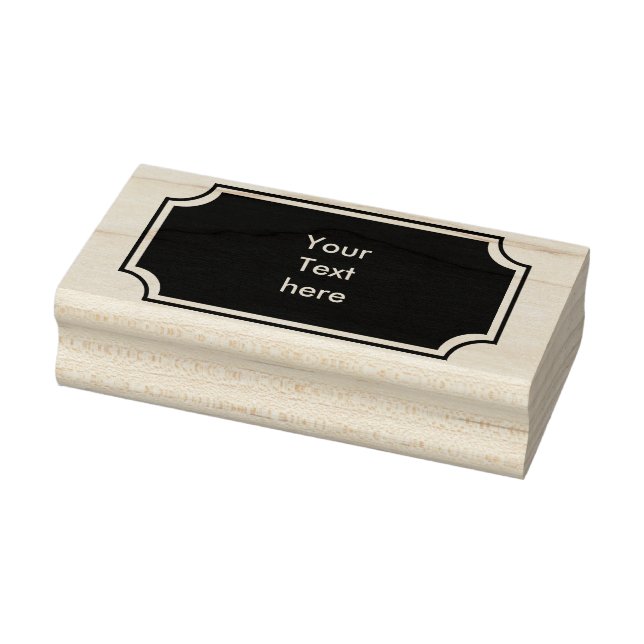 Rektangel med vintage och ram + ditt namn stämpel (Stämpel)