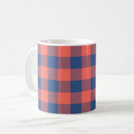 Rektangel Mönster i Rosa vid marin blå kvadrat Kaffemugg