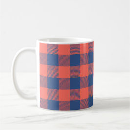 Rektangel Mönster i Rosa vid marin blå kvadrat Kaffemugg