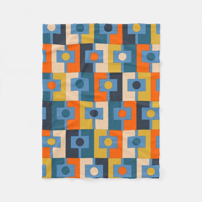 Rektangel Retro Contemporary Geometric Mönster Fleecefilt (Framsidan)
