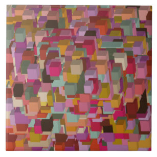 Rektangelblock och Rand-design i multicolore Kakelplatta