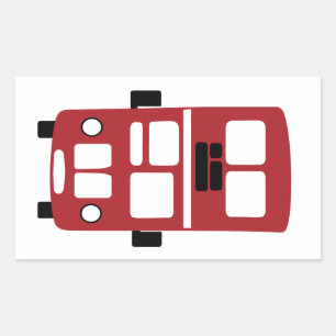 Rektangeldekal för röd dubbla buss rektangulärt klistermärke