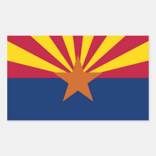 Rektangeldekal med Flagga av Arizona, USA Rektangulärt Klistermärke