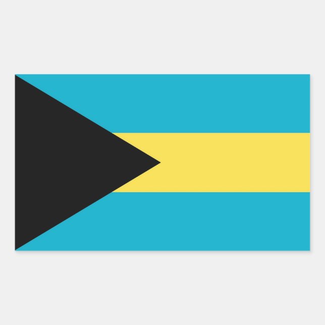 Rektangeldekal med Flagga av Bahamas Rektangulärt Klistermärke (Framsida)