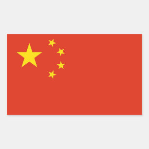 Rektangeldekal med Flagga av China Rektangulärt Klistermärke
