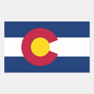 Rektangeldekal med Flagga av Colorado, USA Rektangulärt Klistermärke