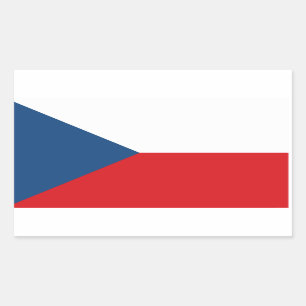 Rektangeldekal med Flagga av Czechia Rektangulärt Klistermärke