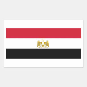 Rektangeldekal med Flagga av Egypten Rektangulärt Klistermärke