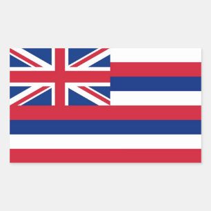 Rektangeldekal med Flagga av Hawaii, USA Rektangulärt Klistermärke
