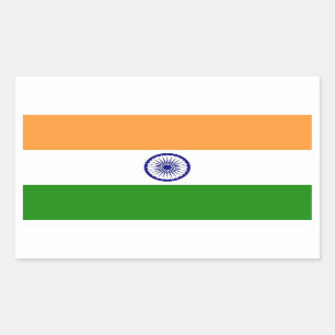 Rektangeldekal med Flagga av Indien Rektangulärt Klistermärke