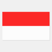 Rektangeldekal med Flagga av Indonesien