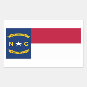 Rektangeldekal med Flagga av North Carolina Rektangulärt Klistermärke