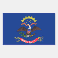 Rektangeldekal med Flagga av North Dakota