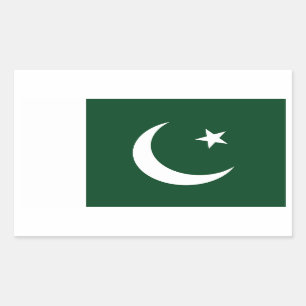 Rektangeldekal med Flagga av Pakistan Rektangulärt Klistermärke