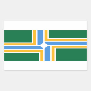 Rektangeldekal med Flagga av Portland, USA Rektangulärt Klistermärke