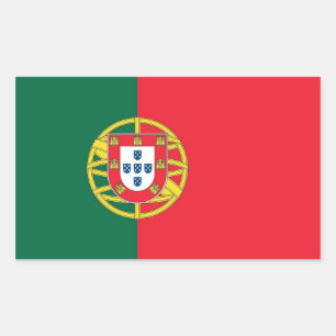 Rektangeldekal med Flagga av Portugal Rektangulärt Klistermärke