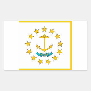 Rektangeldekal med Flagga av Rhode island Rektangulärt Klistermärke