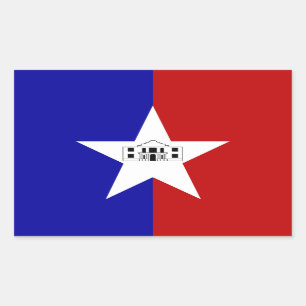 Rektangeldekal med Flagga av San Antonio Rektangulärt Klistermärke