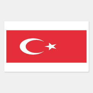 Rektangeldekal med Flagga av Turkiet Rektangulärt Klistermärke