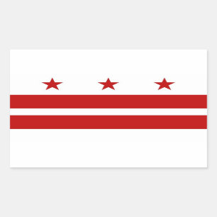 Rektangeldekal med Flagga av Washington DC Rektangulärt Klistermärke