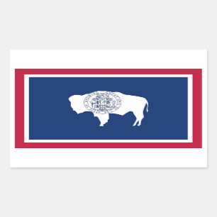 Rektangeldekal med Flagga av Wyoming Rektangulärt Klistermärke