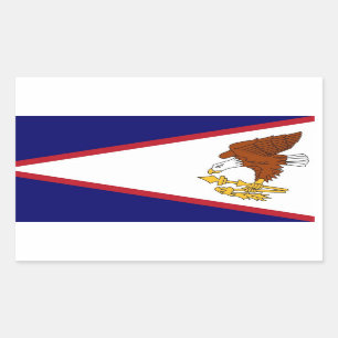 Rektangeldekal med Flagga från amerikanska Samoa Rektangulärt Klistermärke