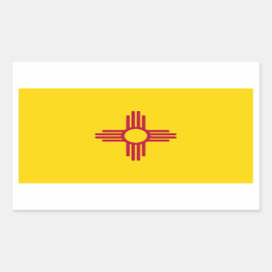 Rektangeldekal med Flagga i New mexico, USA Rektangulärt Klistermärke