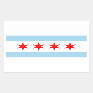 Rektangeldekal med Flagga of Chicago, USA Rektangulärt Klistermärke