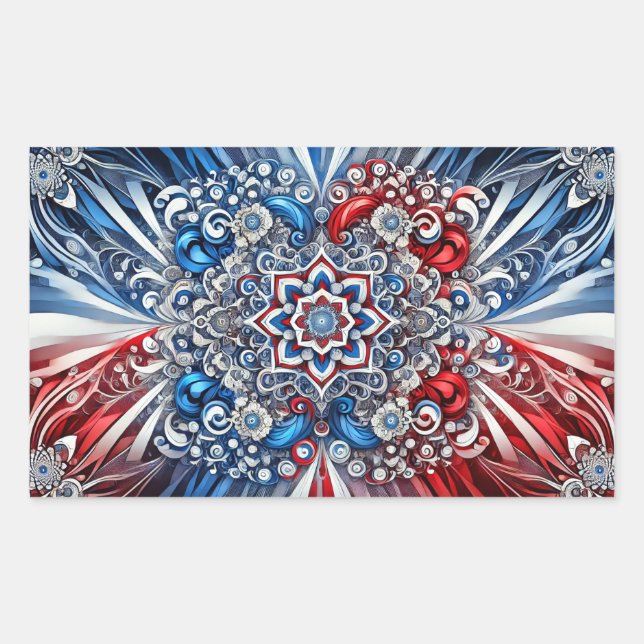 Rektangeldekal med Fransk Färg Rektangulärt Klistermärke (Framsida)