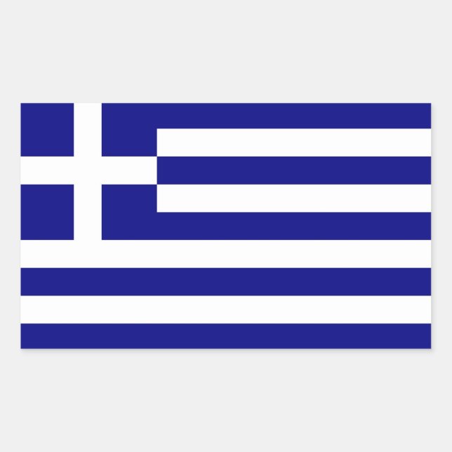 Rektangelklistermärke med flagga av Grekland Rektangulärt Klistermärke (Front)