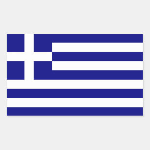 Rektangelklistermärke med flagga av Grekland Rektangulärt Klistermärke
