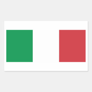 Rektangelklistermärke med flagga av italien rektangulärt klistermärke