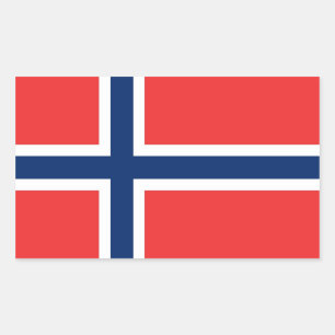 Rektangelklistermärke med flagga av norgen rektangulärt klistermärke