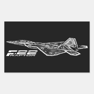 Rektangelklistermärkear för ROVFÅGEL F-22 Rektangulärt Klistermärke